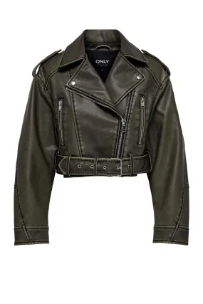         GIUBBOTTO FINTA PELLE ONLELLA FAUX LEATHER BIKER OTW